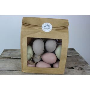 Pasztell színű vintage tojások zacskóban 7cm 21db