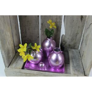 Lila dekor tálca hozzáerősített vázákkal