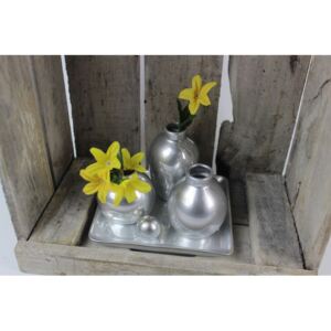 Ezüst dekor tálca hozzáerősített vázákkal
