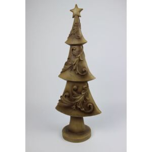 Barna mintás karácsonyfa csillaggal 54cm