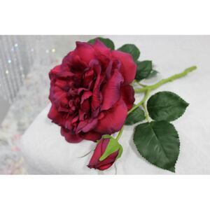 Piros mű angol rózsa bimbó 36cm