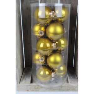 Arany karácsonyi üveggömbök 8cm