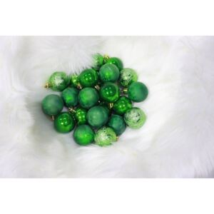 Zöld műanyag karácsonyfa gömb 4cm 24db