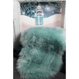 Tiffany-kék műszőrme ágytakaró 90 x 60cm