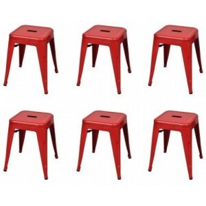 6 db piros rakásolható acél ülőke