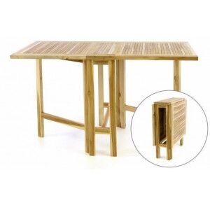 Kerti összecsukható asztal DIVERO 130 x 65 cm - teak fa