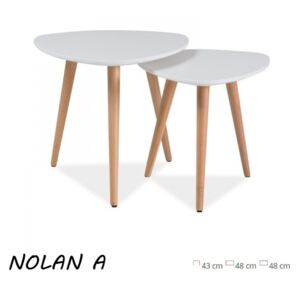 Nolan A Dohányzóasztal 2 db Fehér Bükk 48 cm