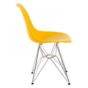 P016 PP szék króm lábakkal citromsárga