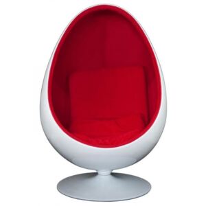 Ovalia fotel fehér piros