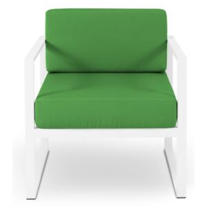 Nicea zöld kültéri szék fehér kerettel - Calme Jardin