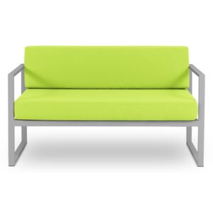 Nicea lime zöld kétszemélyes kültéri kanapé szürke kerettel - Calme Jardin