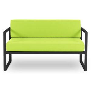 Nicea lime zöld kétszemélyes kültéri kanapé fekete kerettel - Calme Jardin