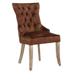 Design szék Queen bársony barna
