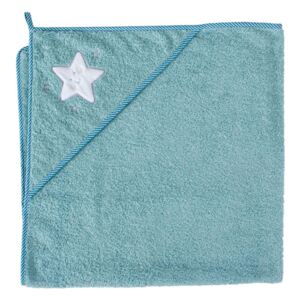 Ceba Baby kapucnis fürdőlepedő 100*100cm Smiley Star aqua