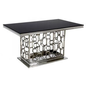 Dorka étkezőasztal fekete-ezüst 150x90 cm
