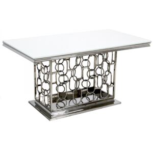 Dorka étkezőasztal fehér-ezüst 150x90 cm