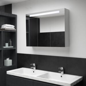 Tükrös fürdőszobaszekrény LED világítással 88 x 13 x 62 cm
