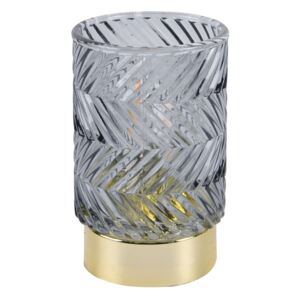 Zig Zag szürke LED üveg asztali lámpa - PT LIVING