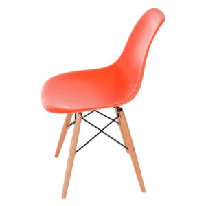 P016W PP szék narancssárga fa lábakkal
