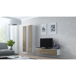 MEBLINE Contemporary Living Room Furniture VIGO LATTE 9 White / Latte Gloss
