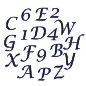 Kiszúró - Dőlt nagy ábécé és számok
