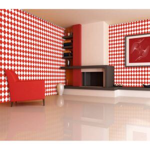 Buvu Vinyl tapéta mozaik vörös-fehér mintázat