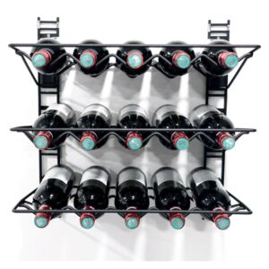 Walltech fekete fali bortartó állvány 15 palackra - Compactor