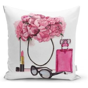 Pink Flowers and Perfume párnahuzat, 45 x 45 cm - Minimalist Cushion Covers