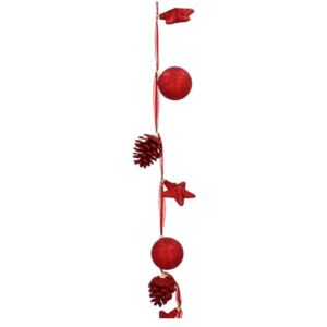 Karácsonyi girland tobozokkal 1,8 m Red