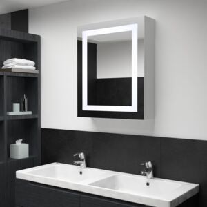 Tükrös fürdőszobaszekrény LED világítással 50 x 13 x 70 cm