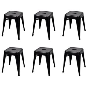 6 db fekete rakásolható acél ülőke