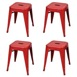 4 db piros rakásolható acél ülőke