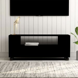 Fekete forgácslap TV-szekrény 120 x 35 x 43 cm