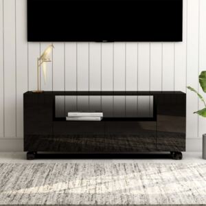 Magasfényű fehér forgácslap TV-szekrény 120 x 35 x 43 cm