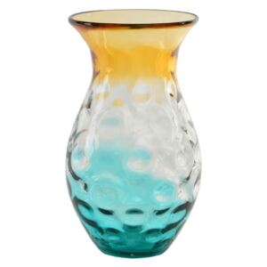 JV-145105-k - váza, üveg, 19,5X19,5X34, többszínű