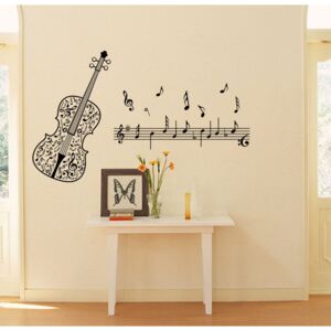 Falmatrica"Hegedű és hangjegyek" 80x50 cm