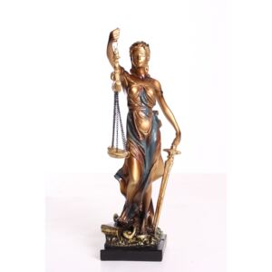 JUSTITIA, az igazság Istennője L-779 - kopott arany (28x7,5x7,5 cm)