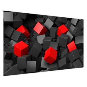 Öntapadó fólia Fekete - piros kockák 402x240cm S-OK3704A_9A