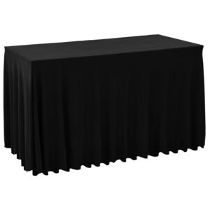 2 db fekete sztreccs asztalszoknya 243 x 76 x 74 cm