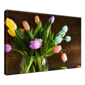 Vászonkép Színes tulipánok 30x20cm 2150A_1T