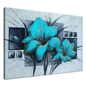 Kézzel festett kép Gyönyörű kék pipacsok 100x70cm RM2458A_1Z