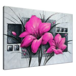 Kézzel festett kép Gyönyörű rózsaszín pipacsok 100x70cm RM2456A_1Z