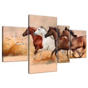 Órás falikép Gyönyörű lovak állománya 120x70cm ZP2062A_4AN