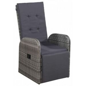 Fekete polyrattan kültéri szék párnával