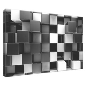 Vászonkép Fekete-fehér 3D kockák 30x20cm 2821A_1T