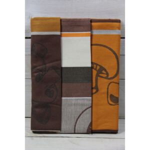 Konyhai törlőkendő egyiptomi pamutból 3 db (50x70 cm) MINTA 4 - barnás-narancssárga
