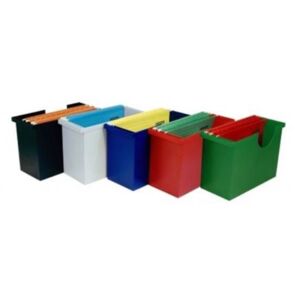 Függőmappa tároló, műanyag, 5 db függőmappával, DONAU, piros (D7422P)