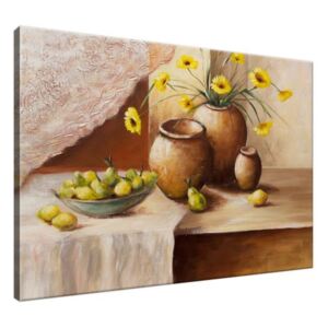 Kézzel festett kép Sárga virágok a vázában 100x70cm RM1777A_1Z