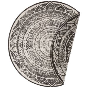 Siruma fekete-krémszínű kültéri szőnyeg, ø 140 cm - Bougari