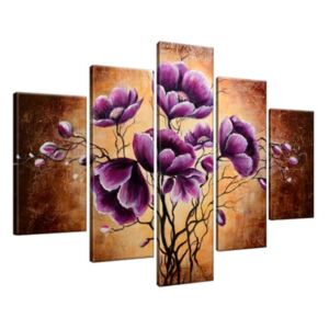 Kézzel festett kép Növő lila virágok 150x105cm RM1506A_5H